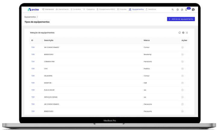 Mockup de EQUIPAMENTOS